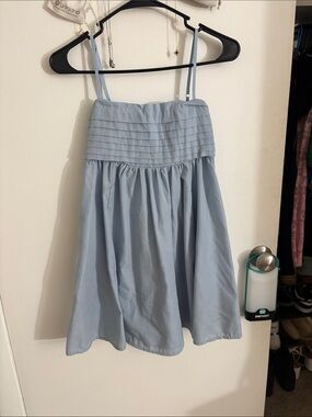 Francesca's Collections Light Blue Pleated Bodice Mini Dress